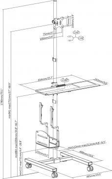Produktbild Digitus Mobiler Arbeitsplatz (Stange, 32")