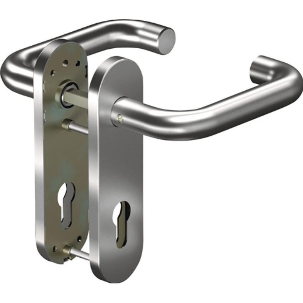 Ogro, Türgriff + Fenstergriff, Feuerschutzgarnitur 8100/3020/7051K Edelstahl ER D/K für Türstärke 38 - 63 mm PZ abgerund...