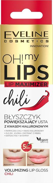 Actual product image Eveline Oh My Lips Lip Maximizer Lip Gloss From Hyaluronic Acid Chilli 4.5Ml (Chili)