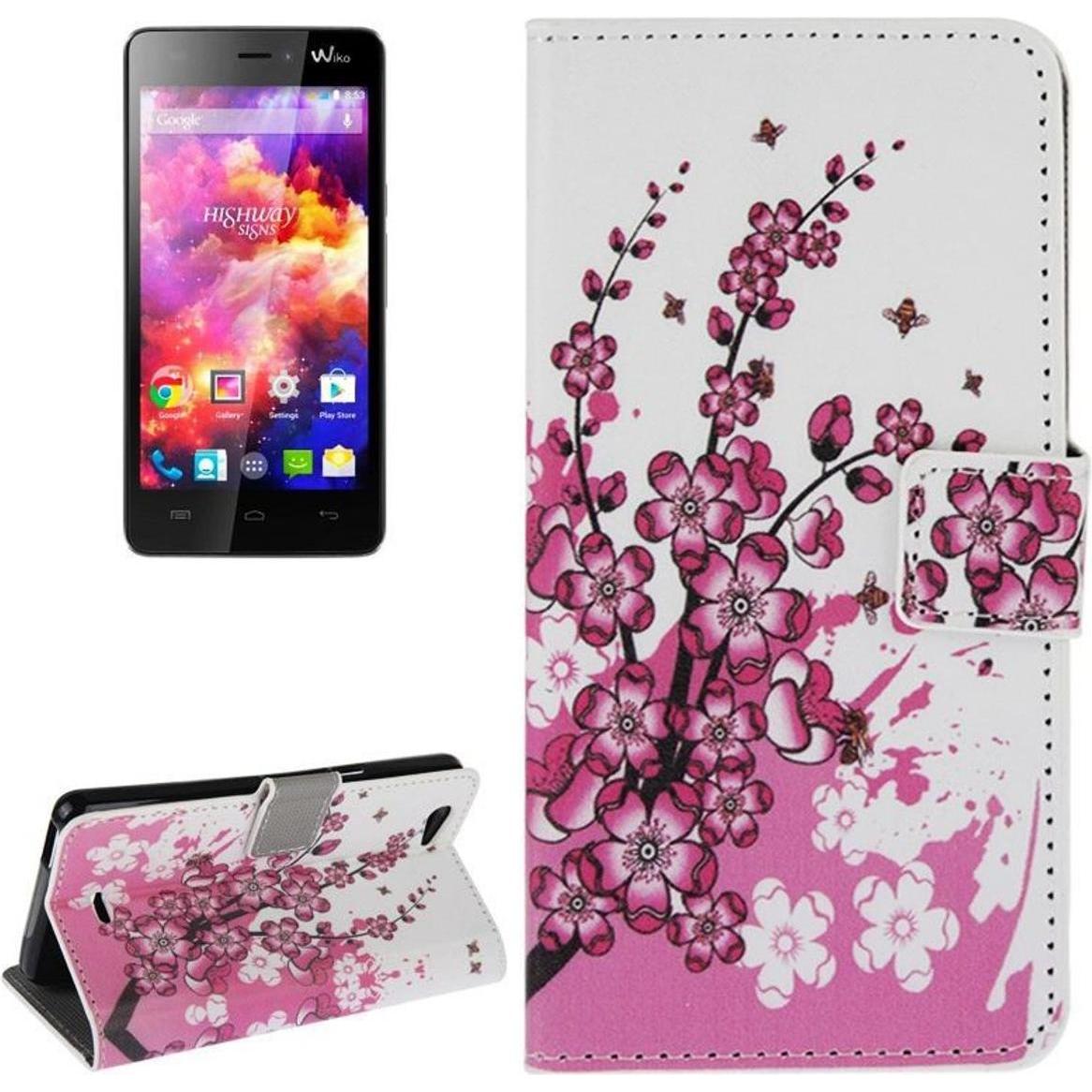 Thumbnail - König Design Schutzhülle Handytasche (Flip Quer) für Handy Wiko Highway Signs Winter Blumen (Wiko Highway Signs), Smartp...