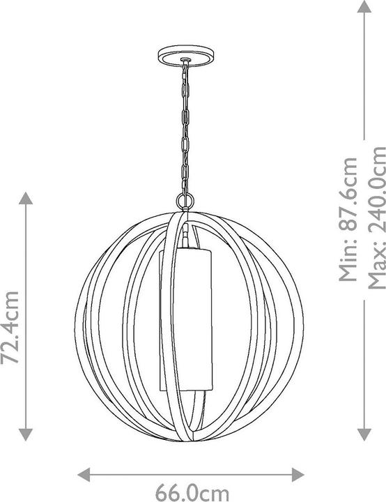 Actual product image Elstead Lighting Allier pendant light E27 72cm Light wood, brushed steel (E27)