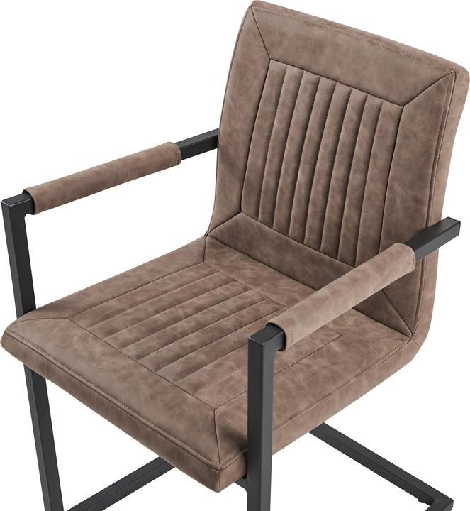 Actual product image Beliani Dining Chair Imitation Leather Brown Set Of 2 BRANDOL