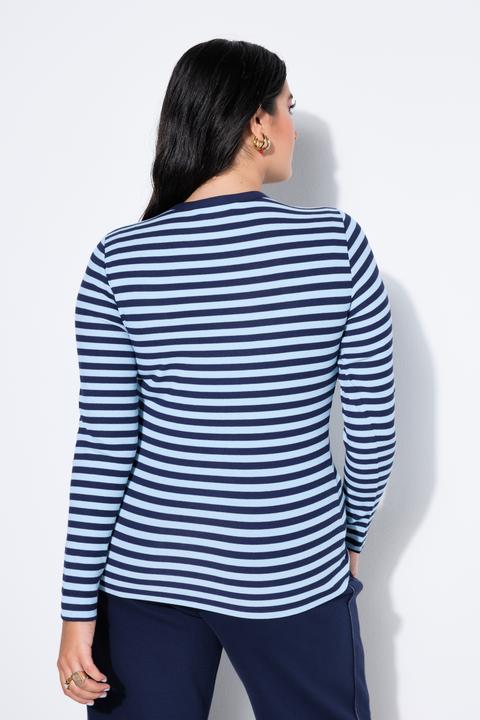 Produktbild Studio Untold Shirt, Slim Shape, Ringel, Rippjersey, Langarm (54)
