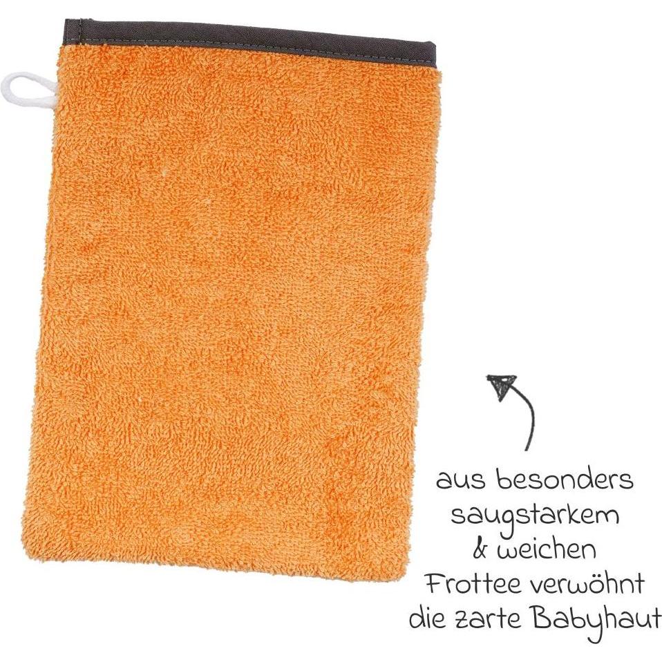 Thumbnail - Wörner, Babybadetuch, Baby-Waschlappen & Waschhandschuhe Waschhandschuh - Stickerei Tiger - Orang