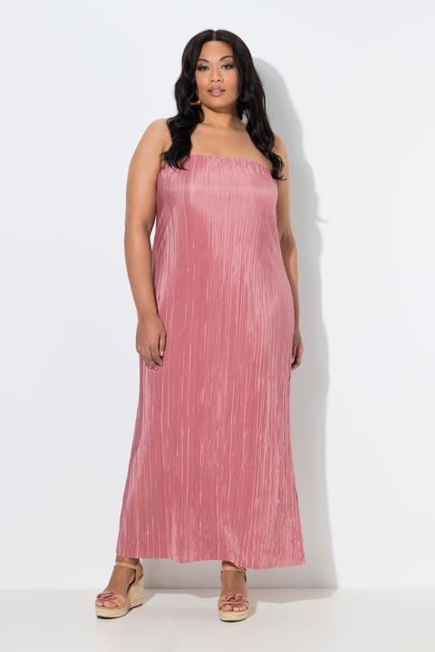 Produktbild Ulla Popken Plissee-Maxikleid, elastischer Ausschnitt, schulterfrei (46, 48)