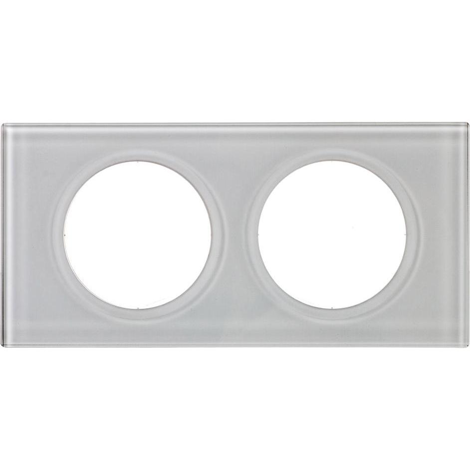 Thumbnail - Legrand, Zubehör Schalterprogramm, Doppelrahmen Glas Kaolin weiss (069312)