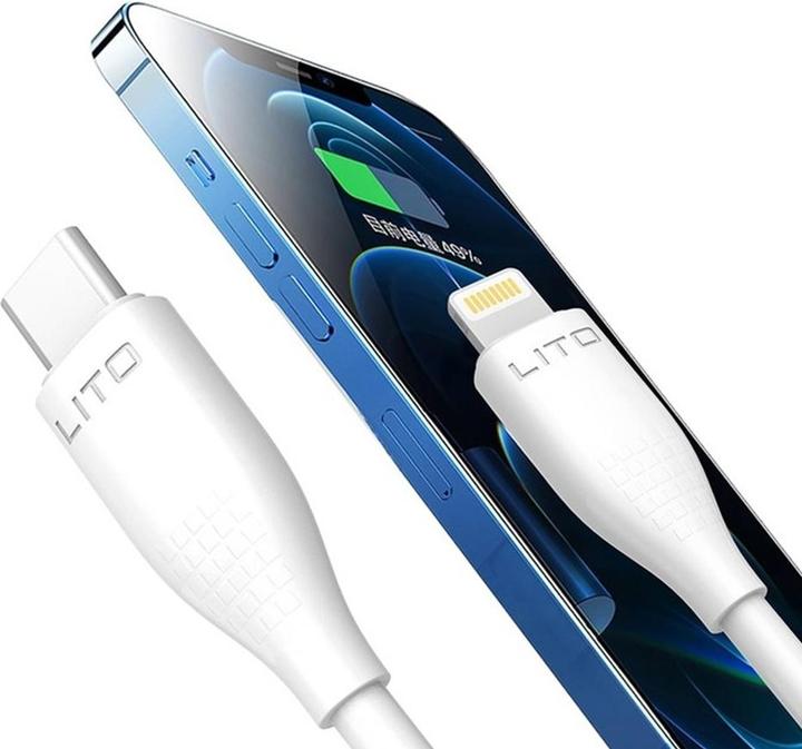 Produktbild Lito - Data Cable Liquid Silicone (LD03) - Type-C to Lightning, Fast Charging, 60W, 1m - White (1 m, 60 W)