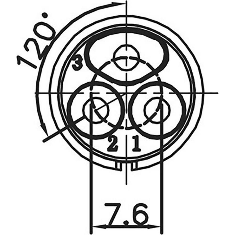 Lumberg 0252 03 Rundsteckverbinder Stecker, gerade Gesamtpolzahl: 3 1 St., Elektronikkabel + Stecker, Schwarz