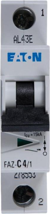 Actual product image Eaton 4A MCB Type C SP 15kA