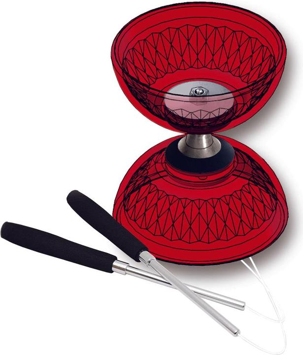 Immagine prodotto Acrobat Set cuscinetto diabolo rosso cristallo + bacchette in alluminio