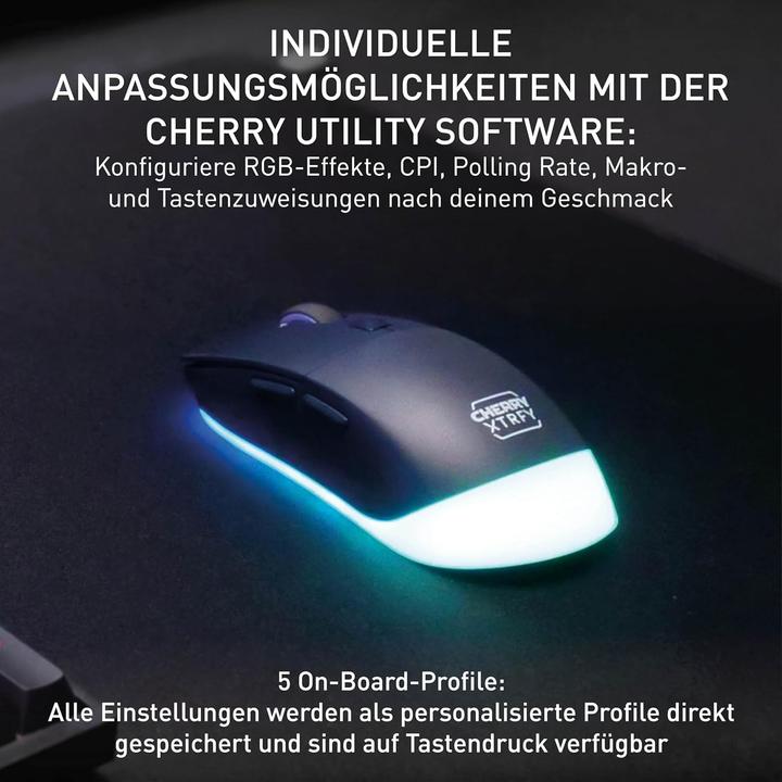 Actual product image CHERRY xtrfy M50 Black Wireless Mouse (Cable, Wireless)