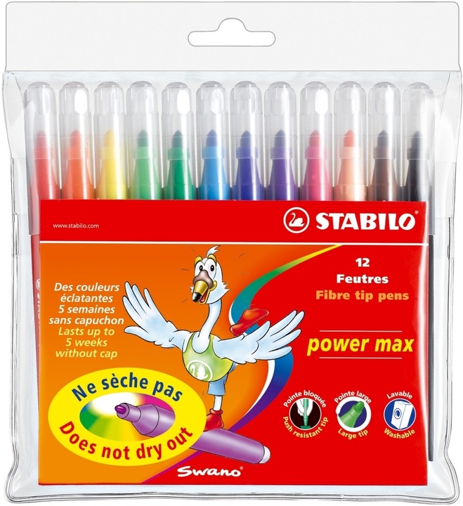 Produktbild STABILO power max Fasermaler (Mehrfarbig, 12 x)
