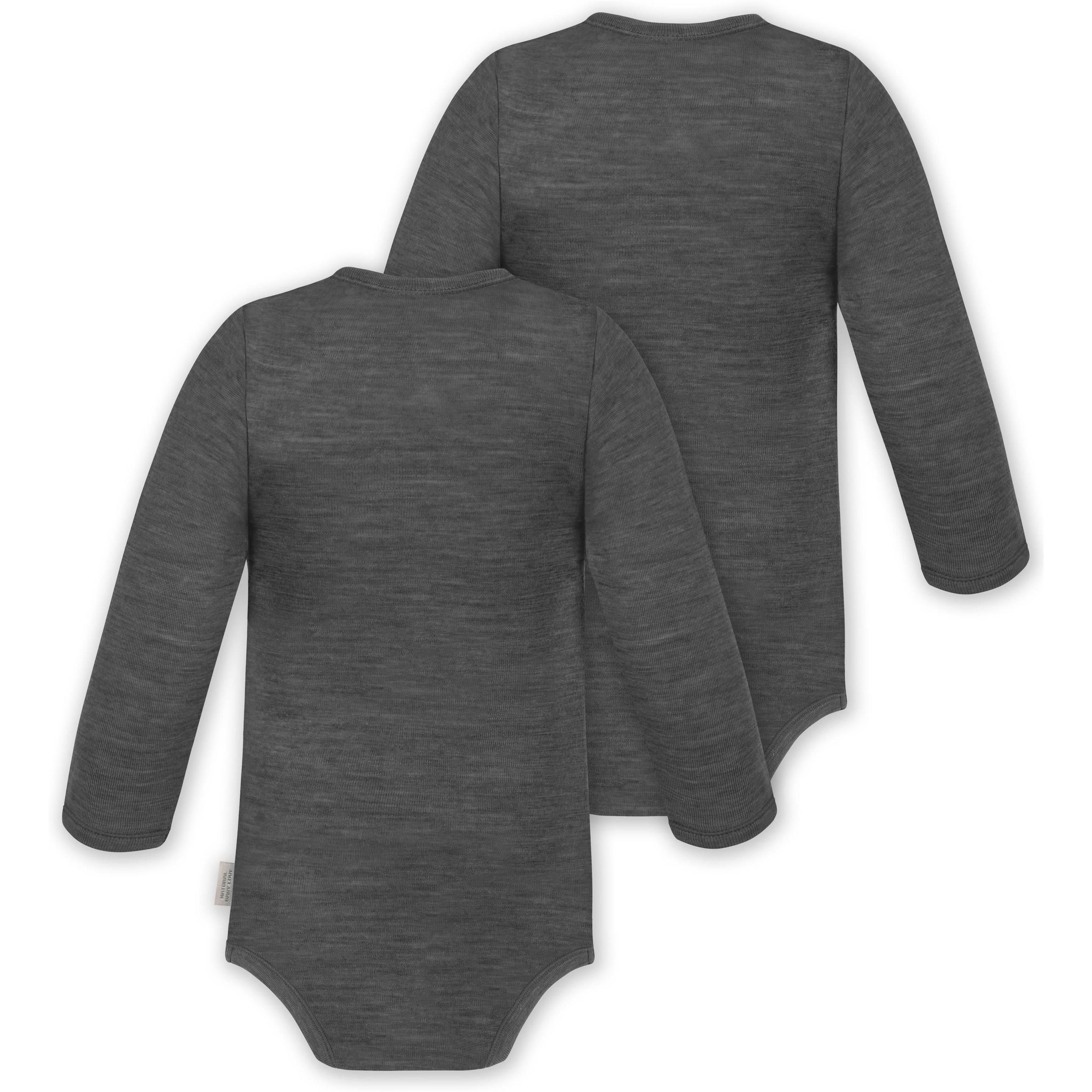 Thumbnail - Normani, Herren, Body, 2er Pack Baby Merino Body Langarm „Auckland" - 9369, Grau, (98)