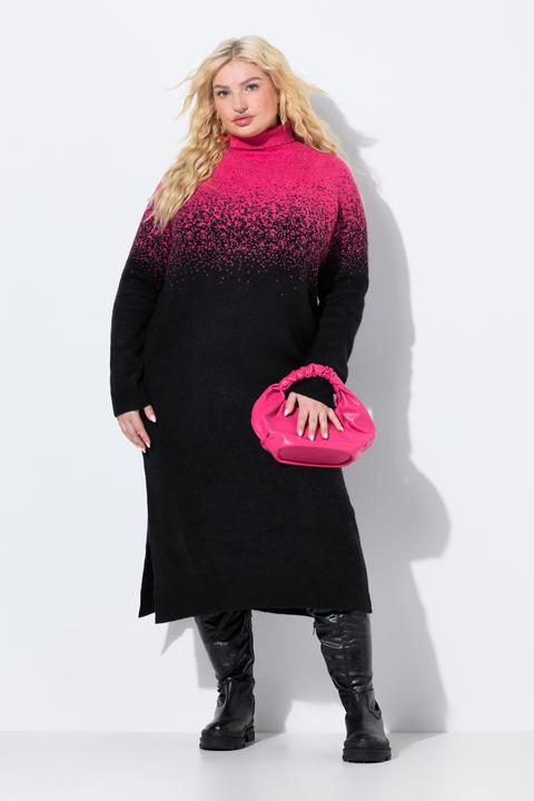 Immagine prodotto Ulla Popken Abito midi in maglia, sfumature di colore, collo alto, manica lunga (46, 48)