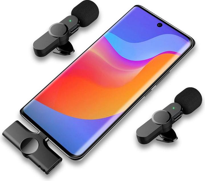 Actual product image Deltalabs 360° lavalier microphone with USB C - Wireless set for mobile/tablet (3 pcs.)