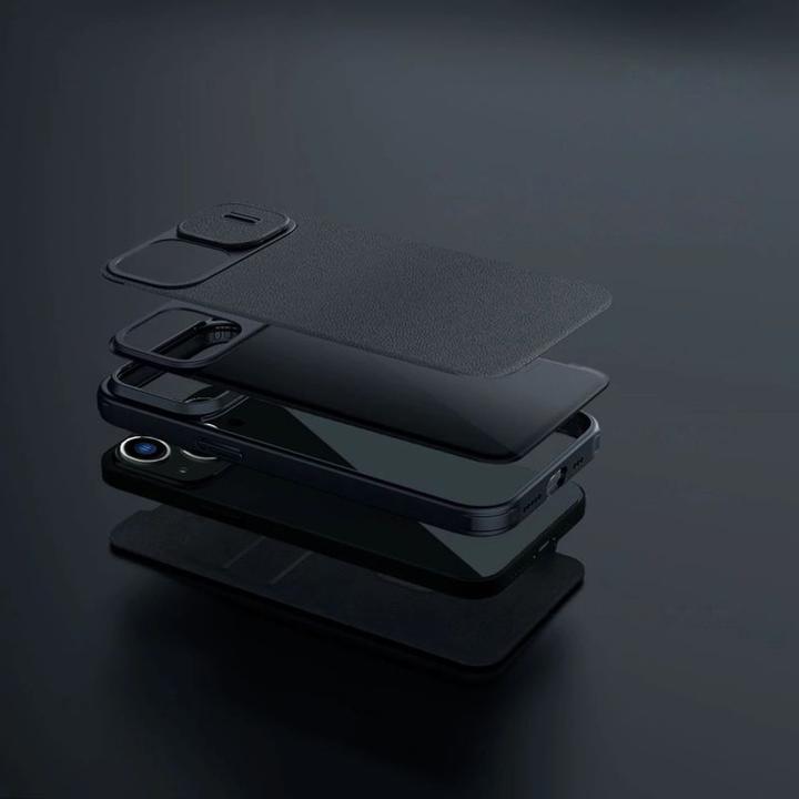 Produktbild Nillkin Qin Pro Leder Case - Apple iPhone 14 Plus - Grün (Apple iPhone 14 Plus)