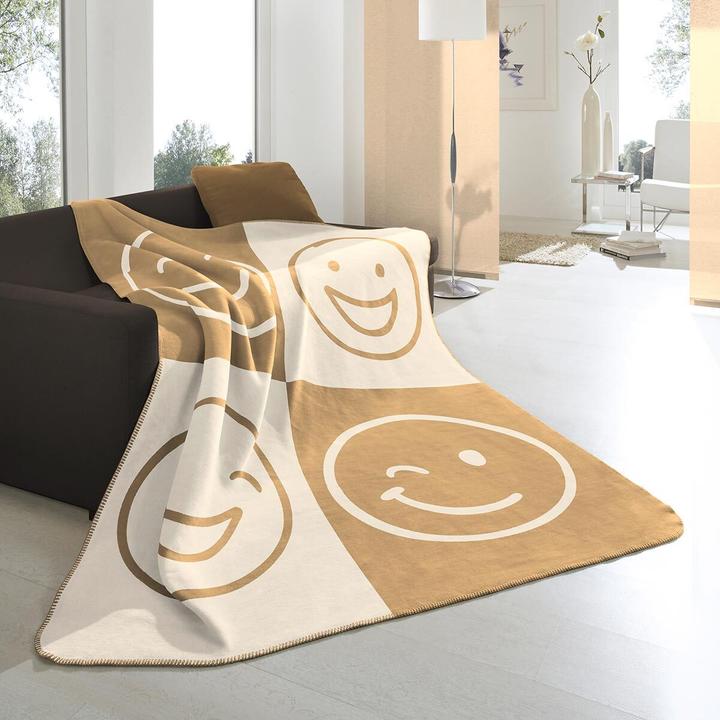 Actual product image Biederlack Wohndecke Cotton Home Happy Faces (200 x 150 cm)