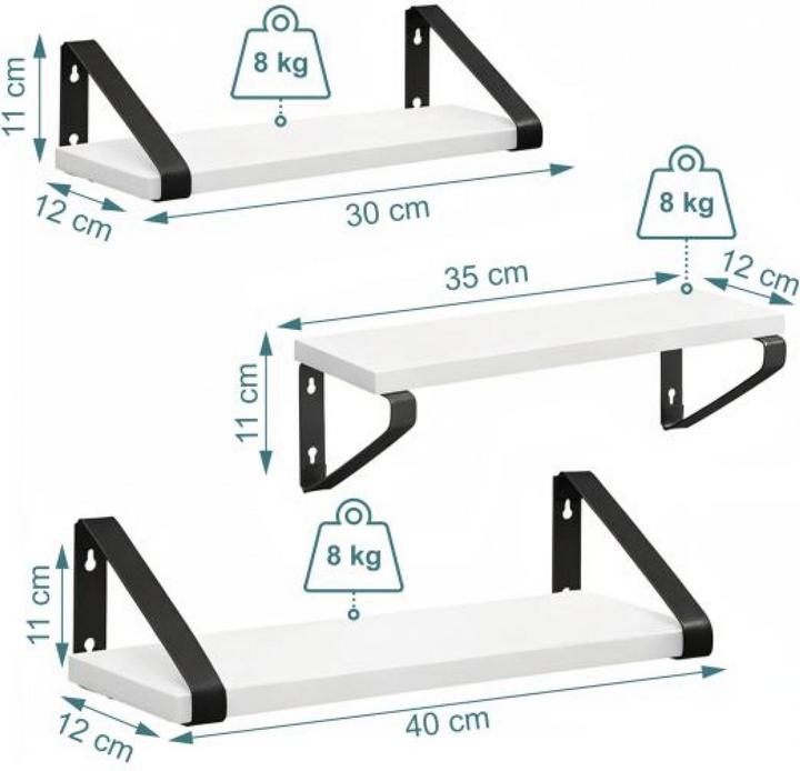 Produktbild Relaxdays Wandregal-Set (40 x 12 x 11 cm)