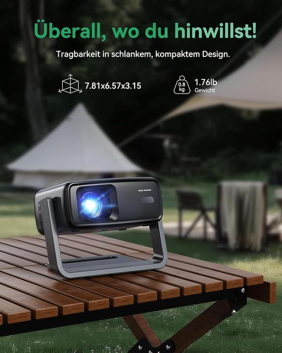 Actual product image Aubor Mentech 4K Projektor mit WLAN und Bluetooth, 1080P Full HD (Full HD, 1200 lm)