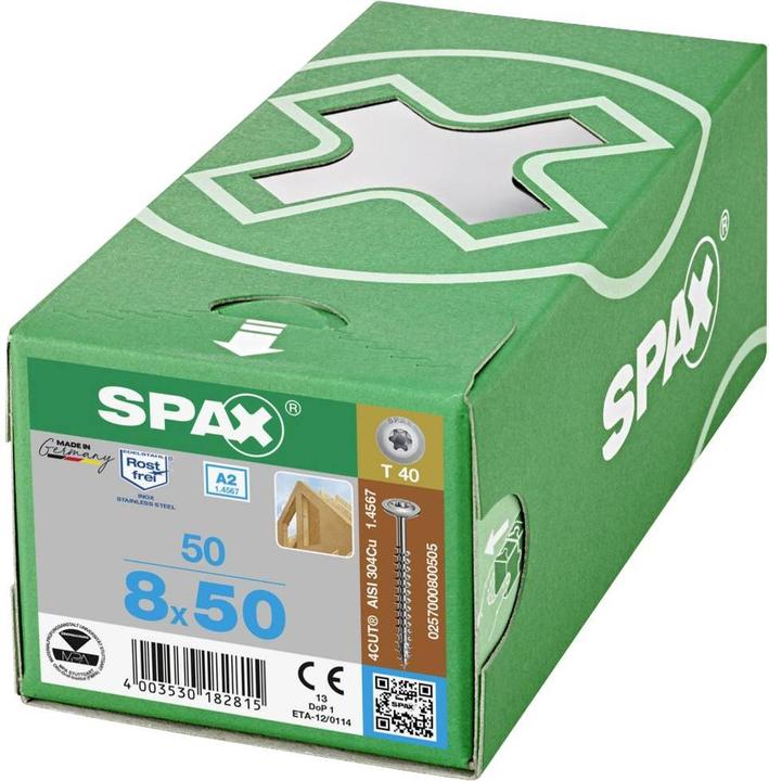 Image du produit Spax A2 Tête De Four T-Star Plus T30 Partiellement Filetée (100 Vis par pièce)
