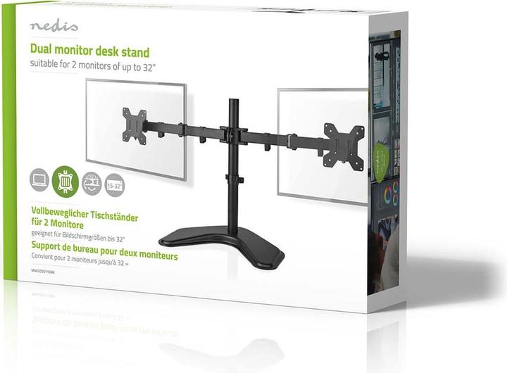 Produktbild Nedis Schreibtisch Monitorhalterung | 2 Bildschirm(e) | 15 - 32 " | 75x75 / 100x100 | Vollbeweglich (32")