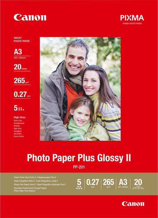 Actual product image Canon PP-201 Plus Glossy II (265 g/m², A3, 20 x)