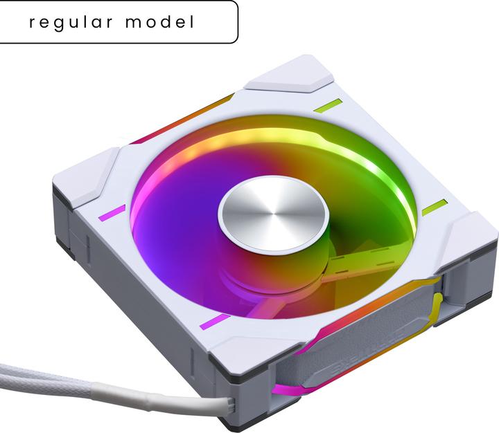 Actual product image Phanteks D30 PWM Regular Airflow D-RGB Fan, 3-pack - 120mm, white (120 mm, 3x)
