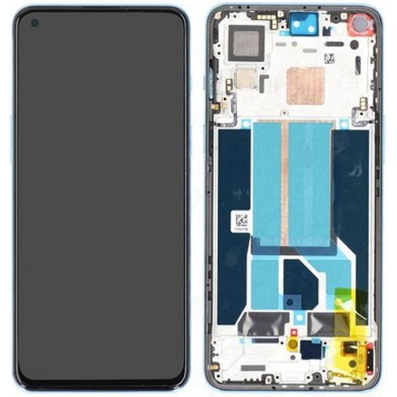 OnePlus LCD + Touch + Frame für DN2103 Nord 2 5G - blue haze, Weiteres Smartphone Zubehör, Blau