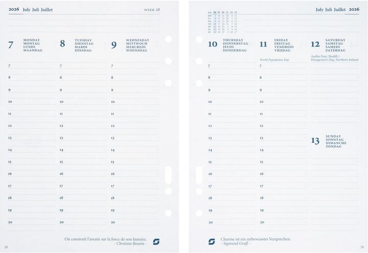 Succes Agenda A5 2026 847207000 1W/2S Ersatzkal. 14.8x21cm (14.8 x 21 cm, Allemand)