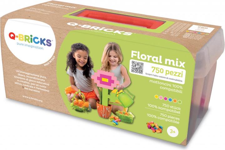 Q-Bricks Scatola dei mattoni mix floreale