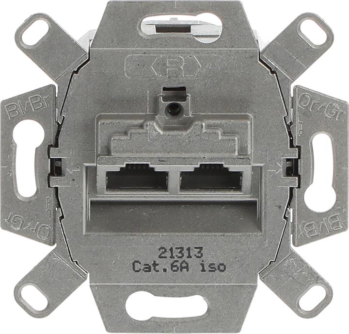 Produktbild Busch-Jaeger 0218/12-101 RJ-45 Metallisch Steckdose (0218/12-101)