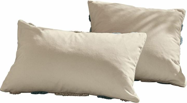 Image du produit Loberon Housse de coussin set de 2 Melyn bleu/crème (50 x 50 cm)