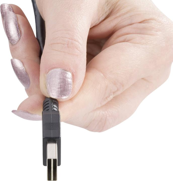 Actual product image Renkforce USB 2 A/Mini-B connection cable 1.8 m with reversible plug - never plug the cable in the wrong way (1.80 m, USB 2.0, 2.50 W)