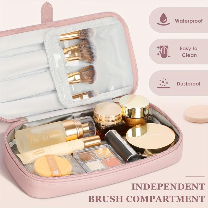 Image du produit Only-Bags.Store Trousse de maquillage de voyage en nylon à grande ouverture, imperméable à l'eau et à la poussière