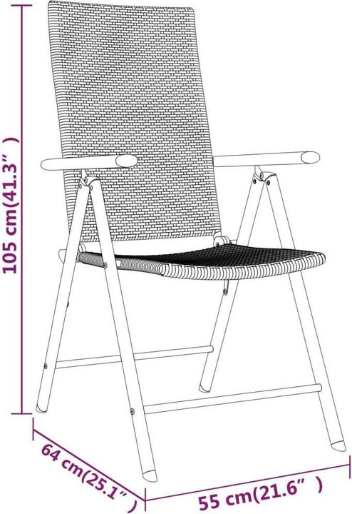 Image du produit vidaXL Garten-Essgruppe (80 x 80 x 74 cm)
