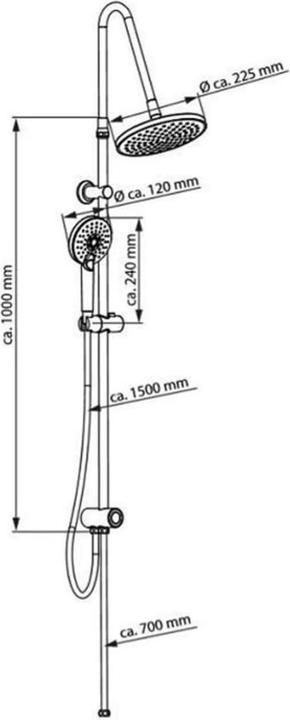 Image du produit Schütte Douche à effet pluie salle de bain MATAO RAIN ensemble de douche de tête chrome noir mat système de