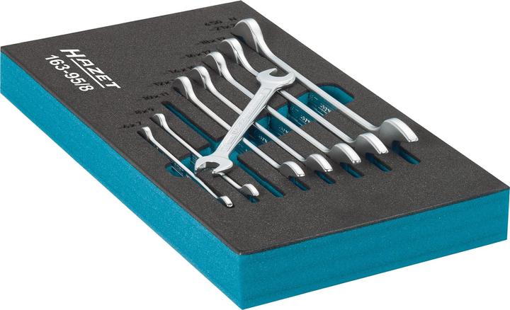 Actual product image HAZET Double open-end wrench set 163-95/8 ∙ Outside hexagon profile ∙ 6 x 7 ∙ 8 x 9 ∙ 10 x 11 ∙ 12 …