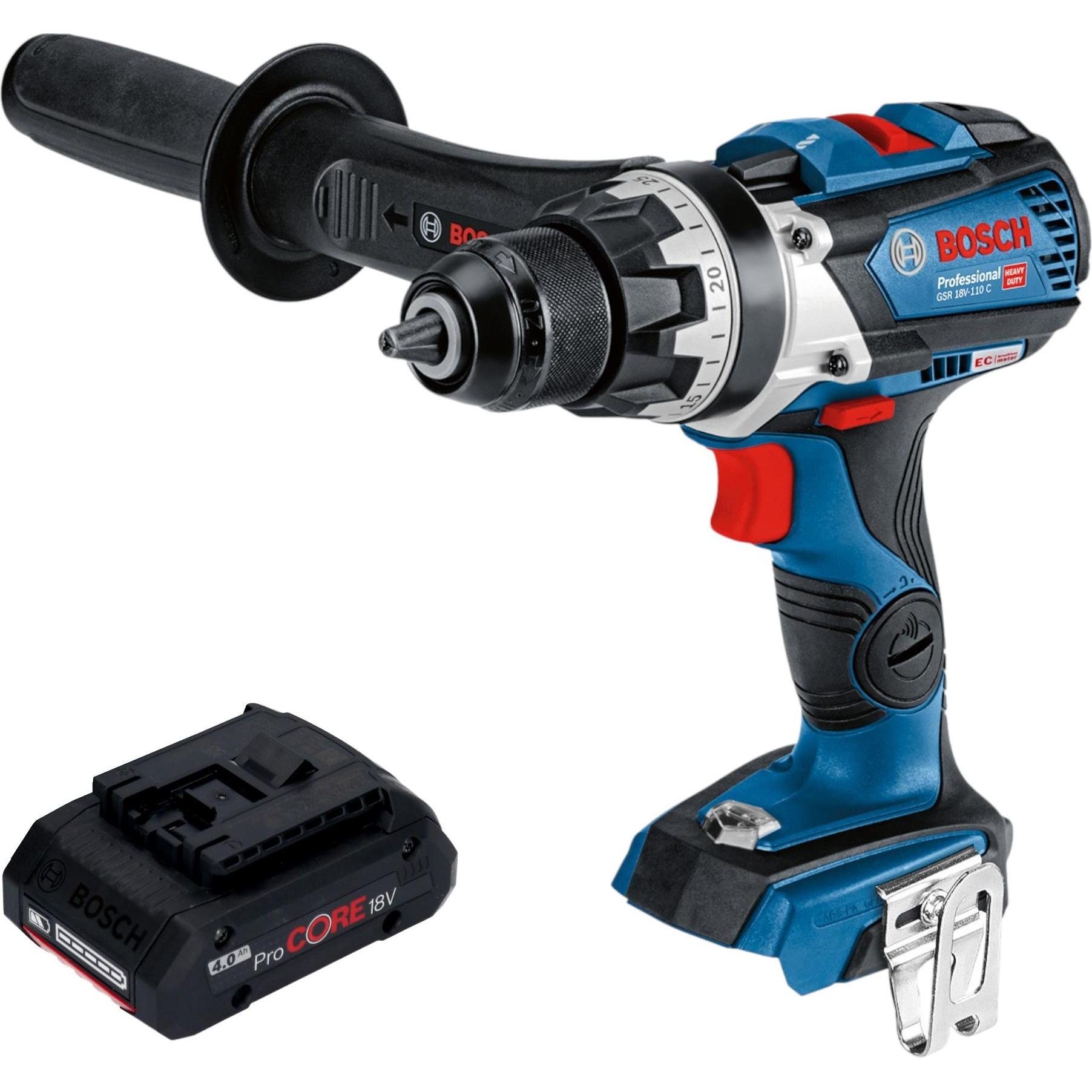 Bosch Professional, Bohrmaschine + Akkuschrauber, Bosch GSR 18V-110 C Professional Akku Bohrschrauber 18 V 110 Nm Brushl...