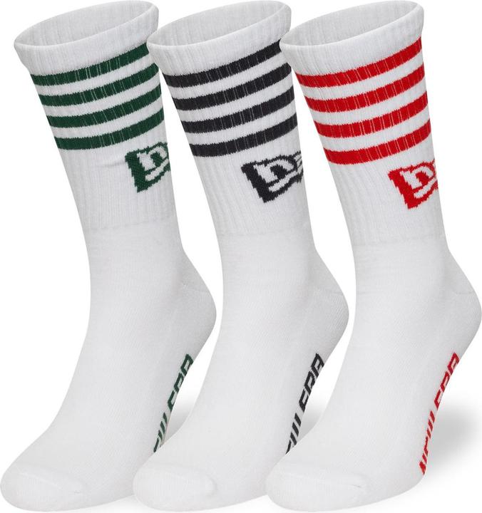 Produktbild New Era Unisex Socken - STRIPE CREW 3er Pack weiss - 39-42 (3er Pack, 39 - 42)