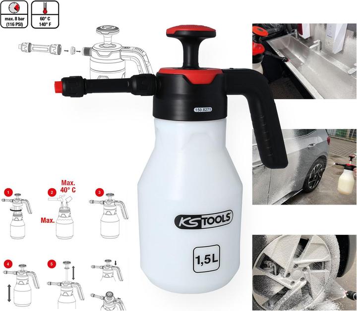 Image du produit KS Tools Pulvérisateur de mousse à pompe à pression (mousseur) (1.50 l)