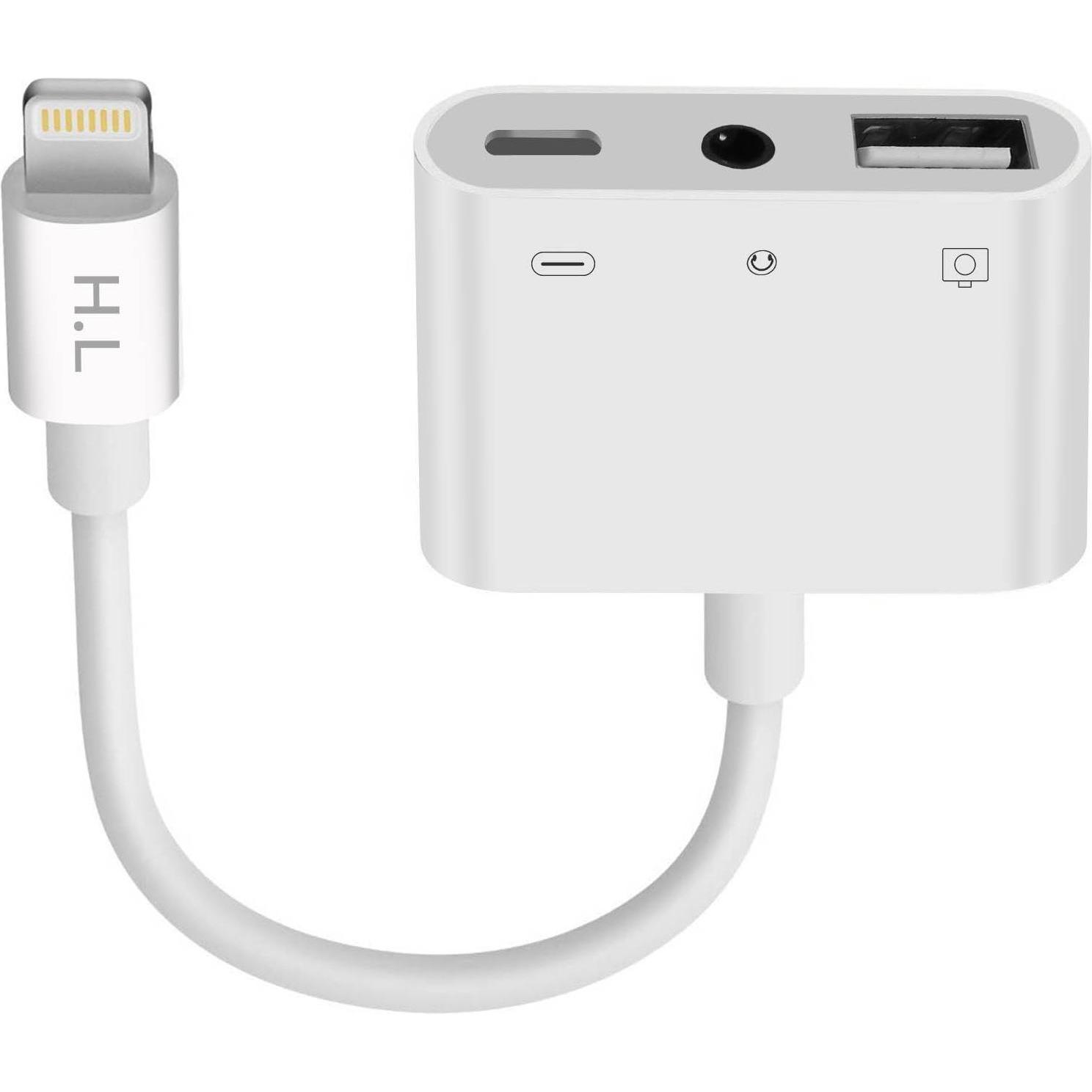 Avizar USB / iPhone / 3.5mm Klinke Adapter (Lightning, 3.5mm Klinke), Mobilgerät Adapter, Weiss