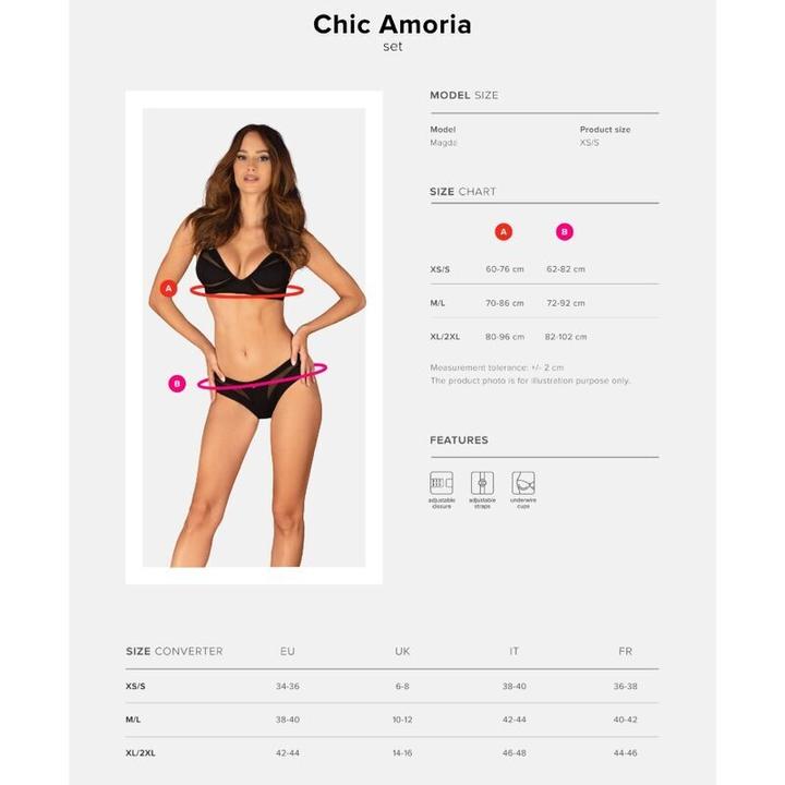 Productafbeelding Obsessive Chique Amoria tweedelige set zwart (M, L)