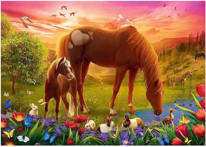 Produktbild Trefl Puzzle 500 Teile Pferde auf der Wiese (500 Teile)