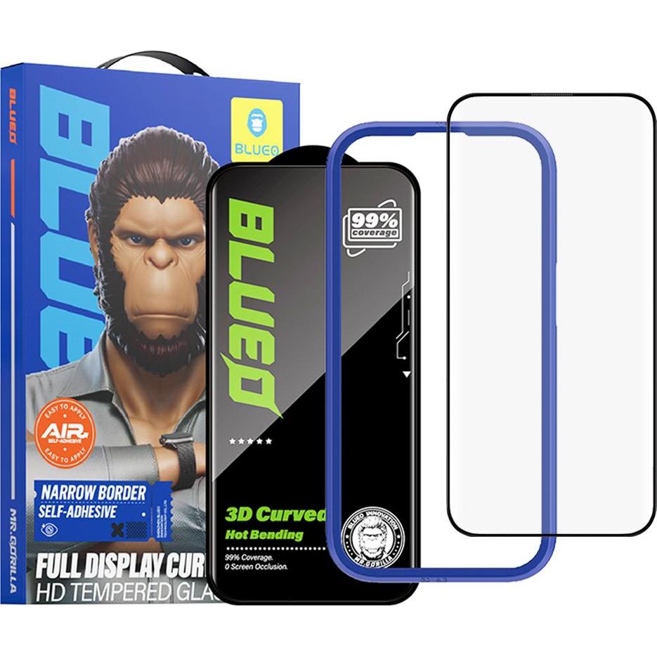 Blueo - 3D HD Full Glue - iPhone 16 Pro Max - Black (1 pz., Apple iPhone 16 Pro Max), Pellicola protettiva smartphone, Nero