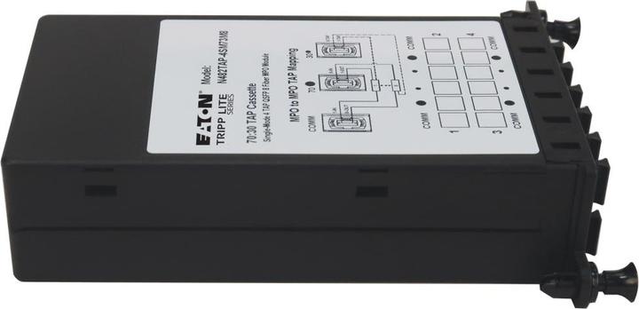 Produktbild Eaton TRIPPLITE Fiber TAP Cassette - Singlemode 8-Fiber MPO to MPO 4monitoring Ports 70/30 Split