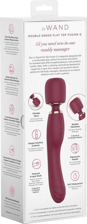 Actual product image Le Wand Flat Top Fusion G 2-In1 Double Ended Wand Vibrator