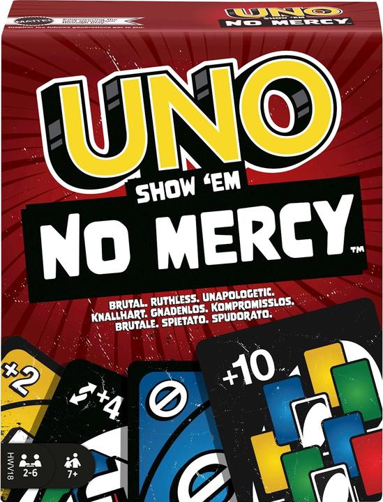 Actual product image Mattel Games UNO No Mercy (English, French, German, 2 - 8 Players)