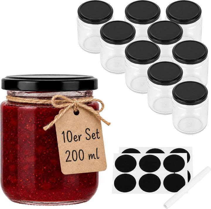 Produktbild Relaxdays 10x Einmachgläser (10 Stk., 0.20 l)