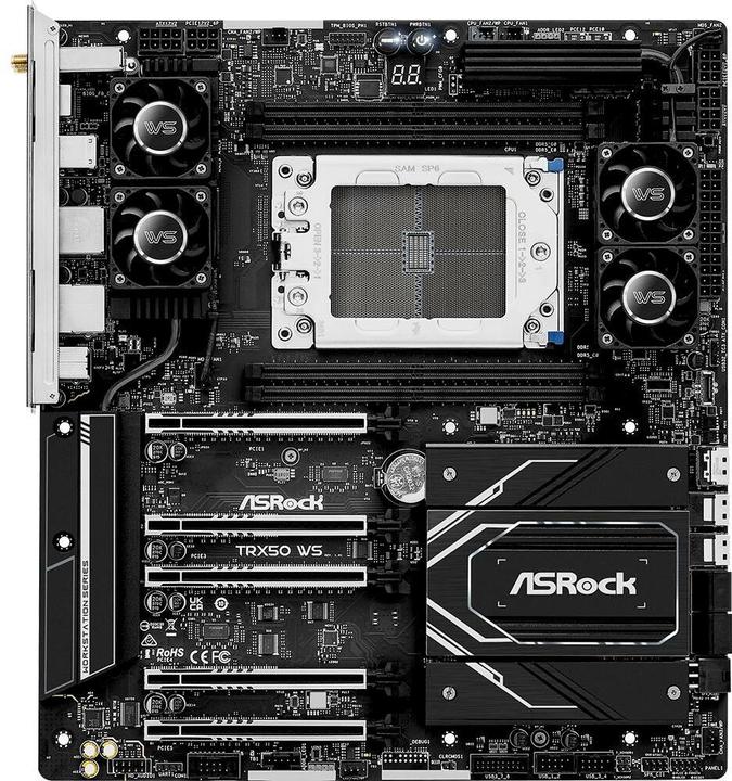AsRock TRX50 WS Threadripper Pro 7000Series 4Dimm DDR5 ECC detailhandel (sTR5, AMD TRX50, E-ATX)