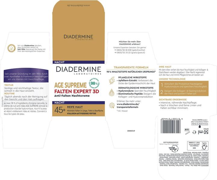 Produktbild Diadermine Age Supreme Falten Expert 3D (50 ml, Nachtcreme)